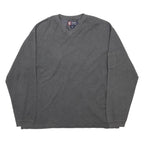 CHAPS RALPH LAUREN Mens Grey Plain Cotton Blend V-Neck Basic Knit Jumper XL