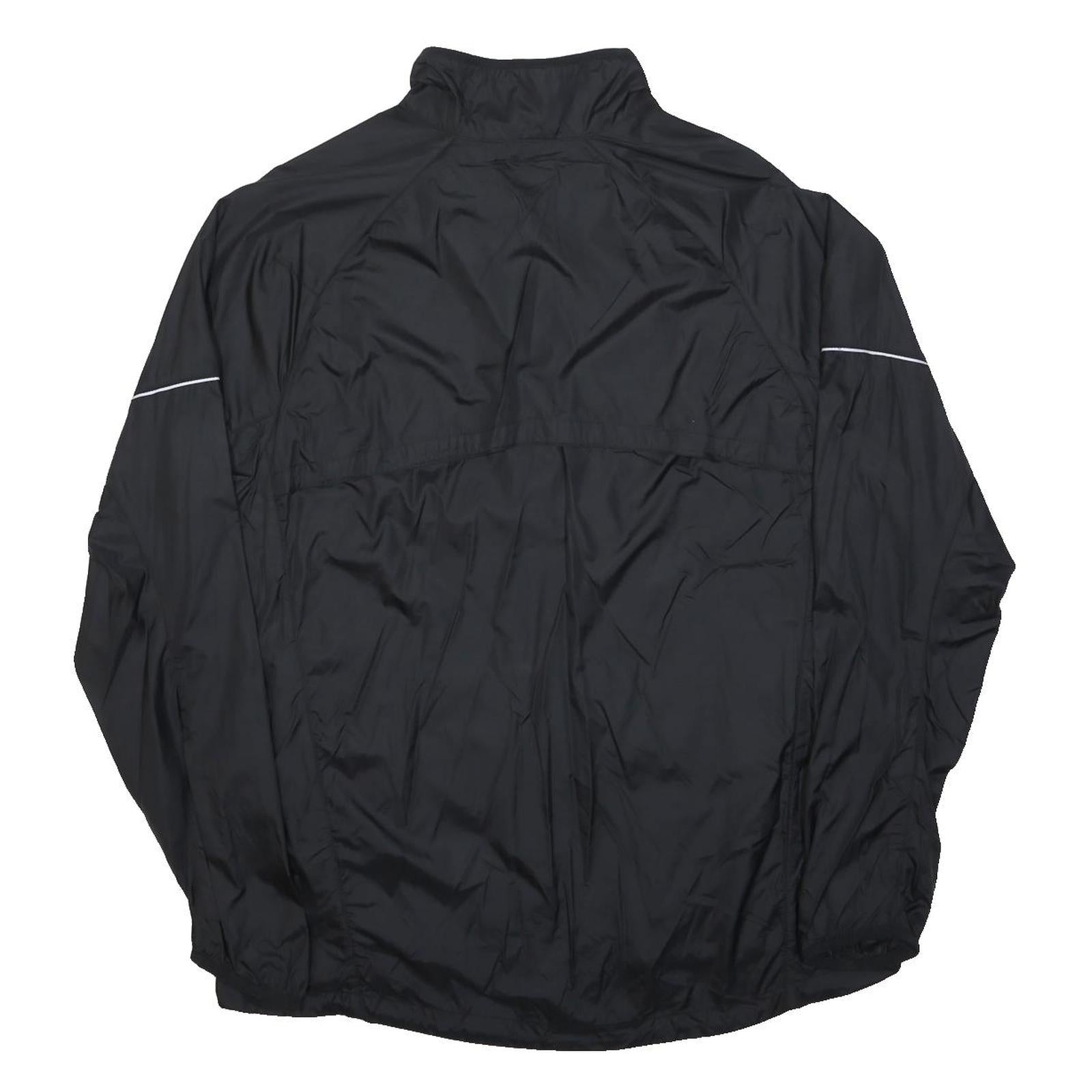 NIKE Mens Black Carmel Runners Club Track Jacket L Polyester Zip Plain