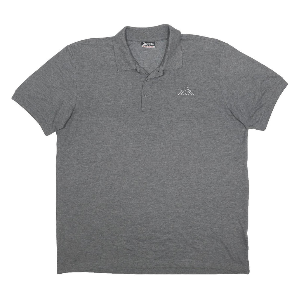 KAPPA Mens Grey Polo Shirt L Cotton Blend Short Sleeve Basic Casual Wear