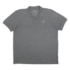 KAPPA Mens Grey Polo Shirt L Cotton Blend Short Sleeve Basic Casual Wear