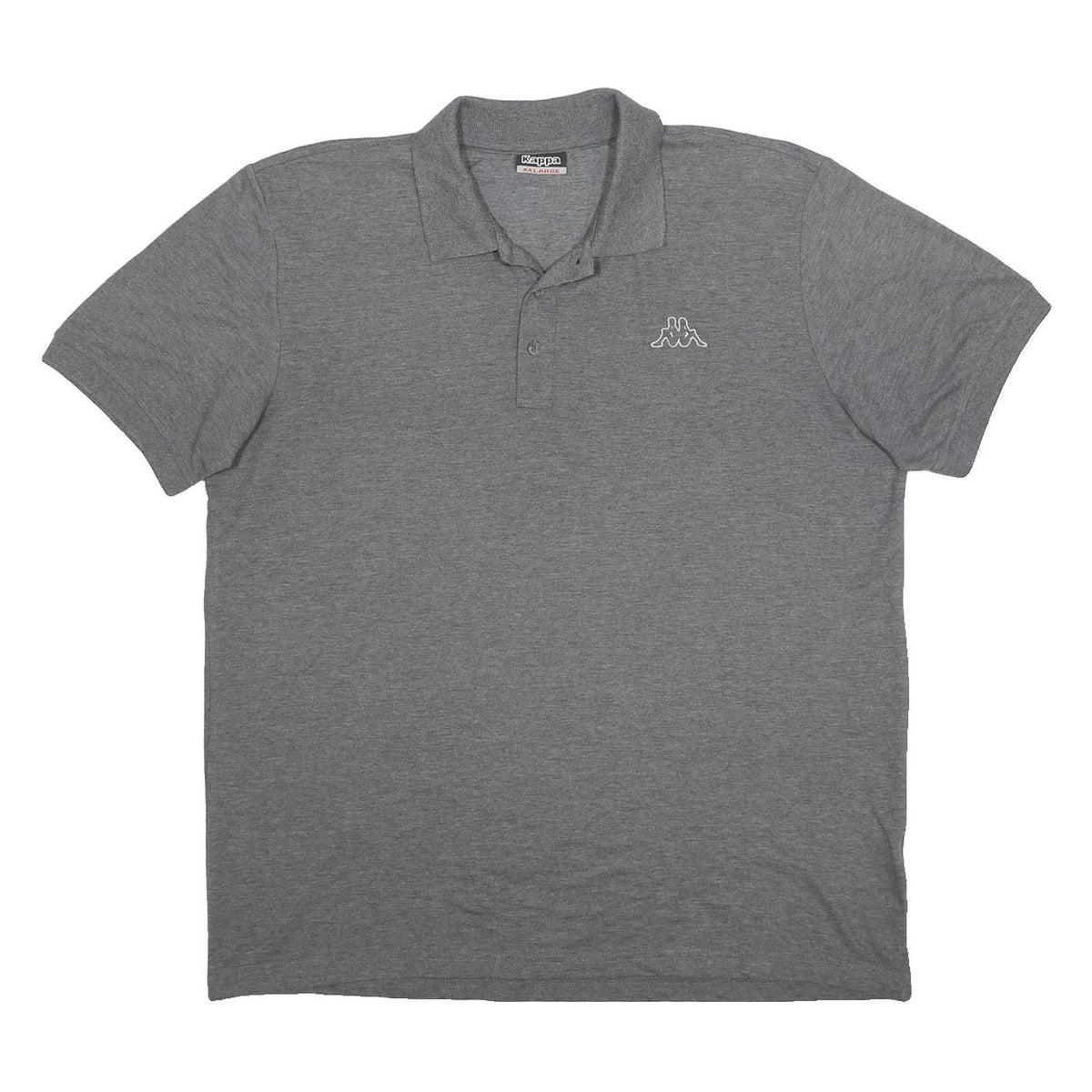 KAPPA Mens Grey Polo Shirt L Cotton Blend Short Sleeve Basic Casual Wear