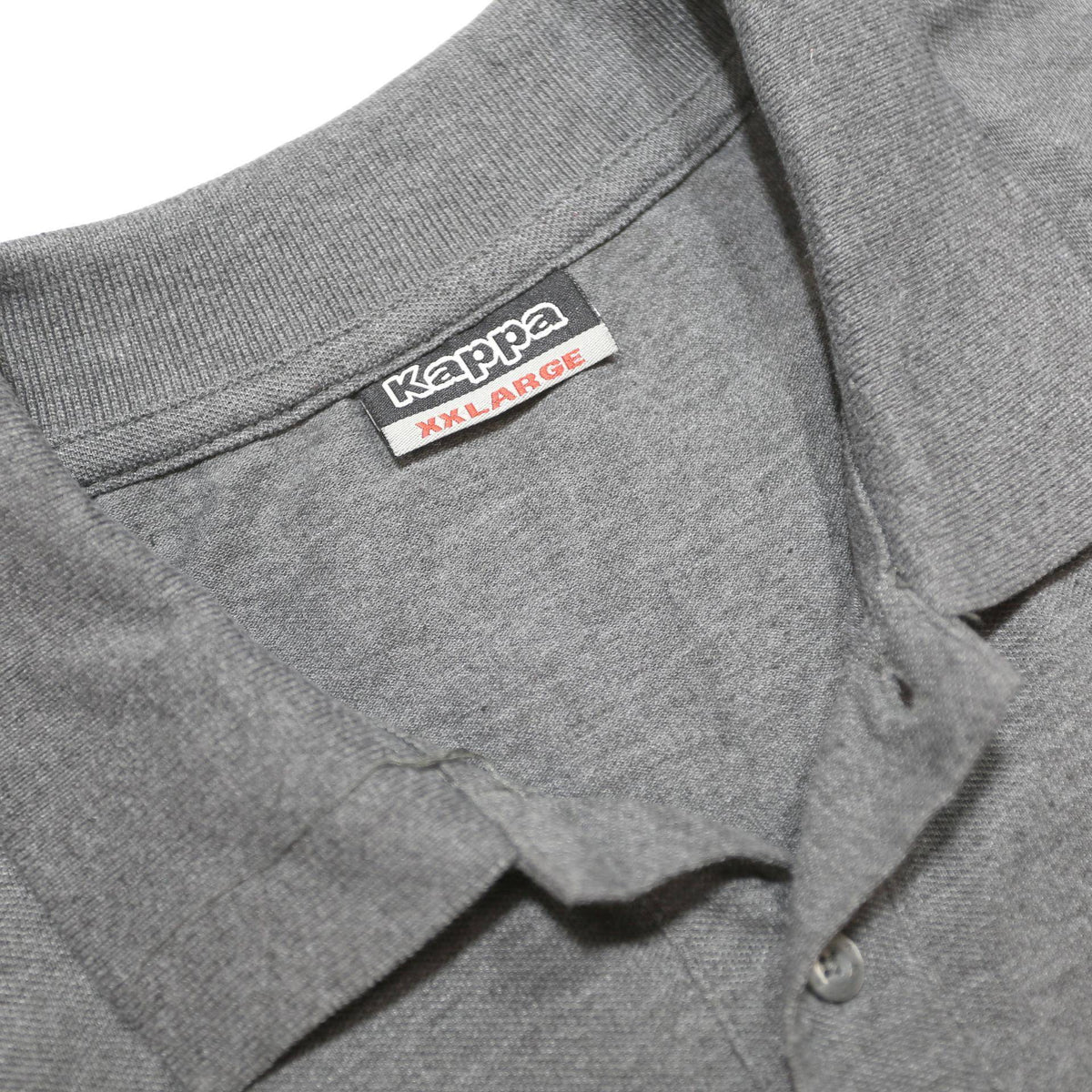 KAPPA Mens Grey Polo Shirt L Cotton Blend Short Sleeve Basic Casual Wear