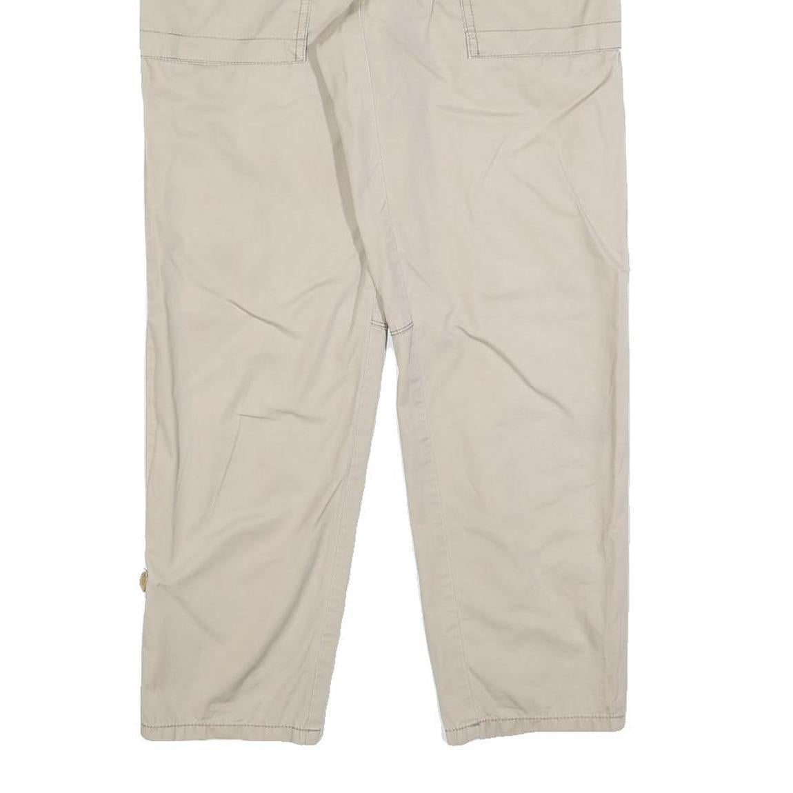 ANN TAYLOR Womens Cotton Blend Beige Regular Straight Trousers W30 L27 Casual