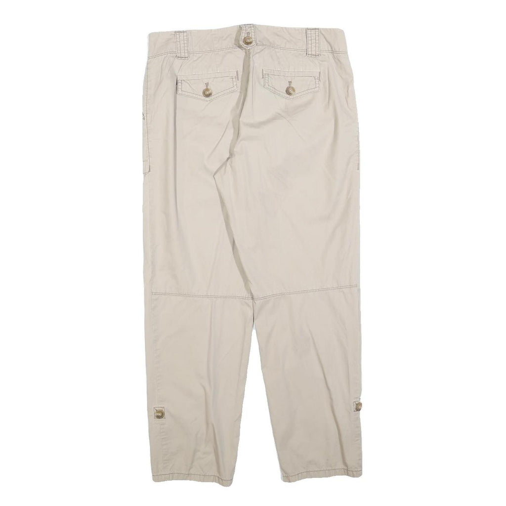 ANN TAYLOR Womens Cotton Blend Beige Regular Straight Trousers W30 L27 Casual