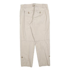 ANN TAYLOR Womens Cotton Blend Beige Regular Straight Trousers W30 L27 Casual