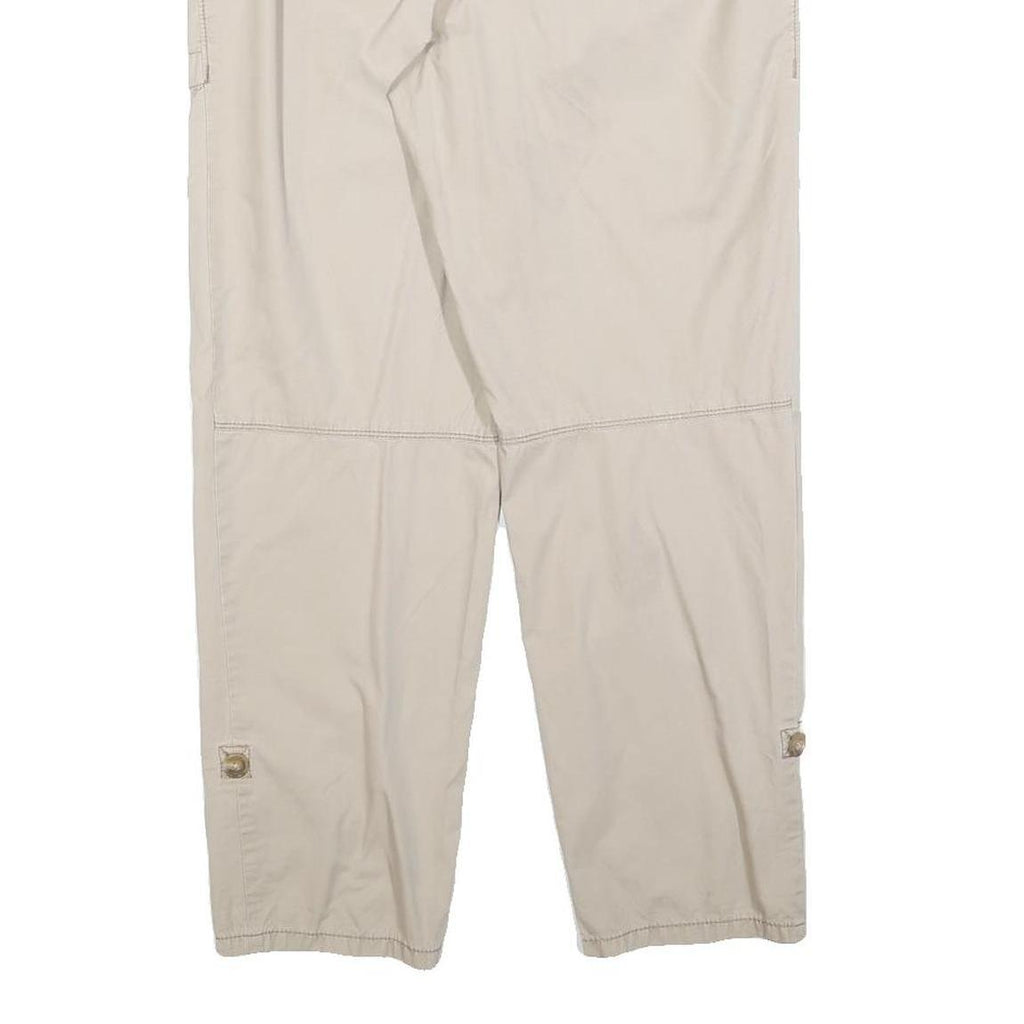 ANN TAYLOR Womens Cotton Blend Beige Regular Straight Trousers W30 L27 Casual