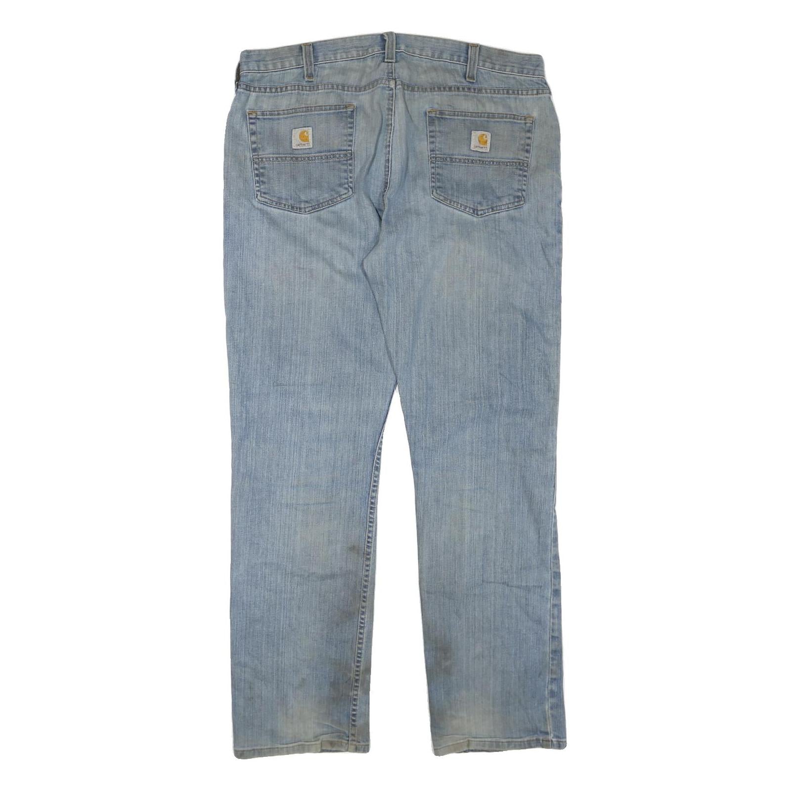 CARHARTT Mens Blue Regular Straight Denim Cotton Blend Light W36 L32 Workwear