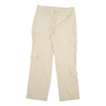 Womens Cotton Beige Regular Fit Straight Leg Trousers W32 L30 Casual Zip