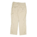 Womens Cotton Beige Regular Fit Straight Leg Trousers W32 L30 Casual Zip