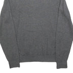 TOMMY HILFIGER Mens Grey & Blue Patterned V Neck Jumper Cable Knit M Cotton