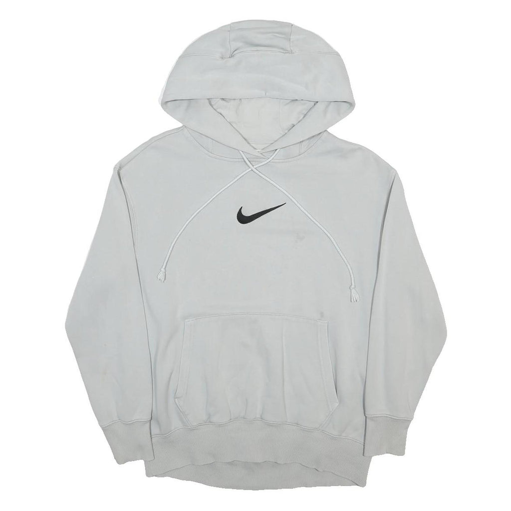 NIKE Womens White Hooded Pullover Hoodie XS Cotton Blend Lightweight Casual