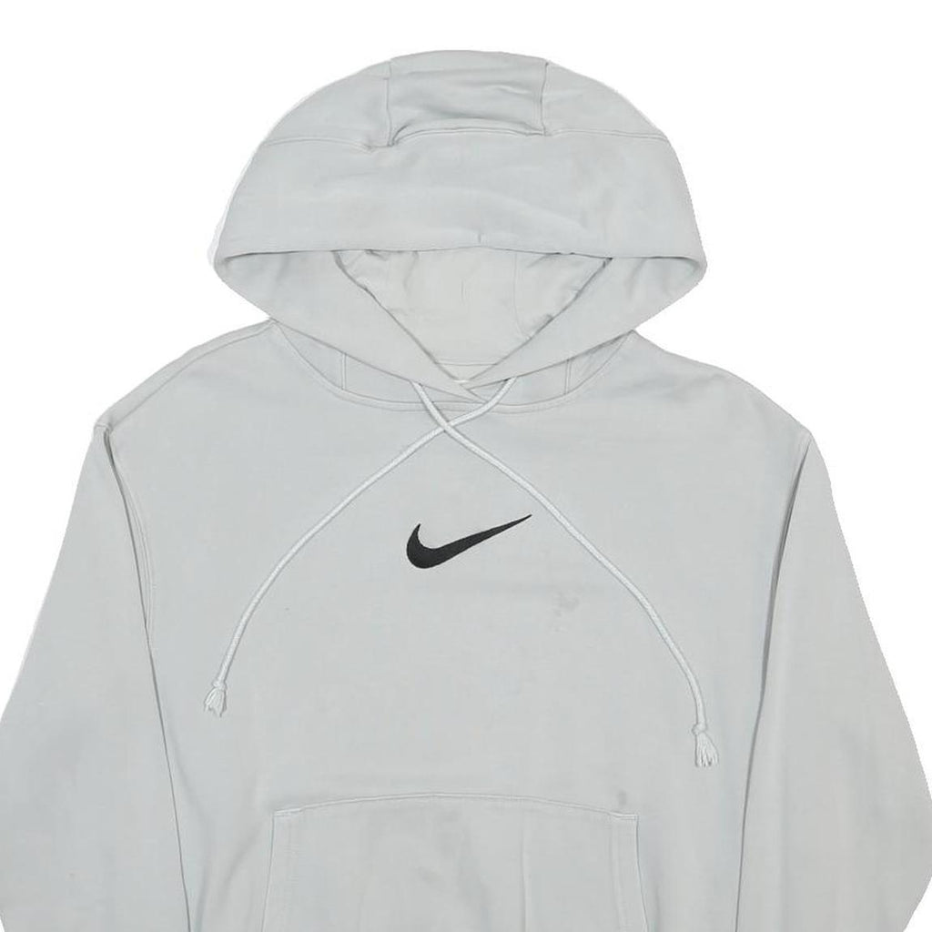 NIKE Womens White Hooded Pullover Hoodie XS Cotton Blend Lightweight Casual