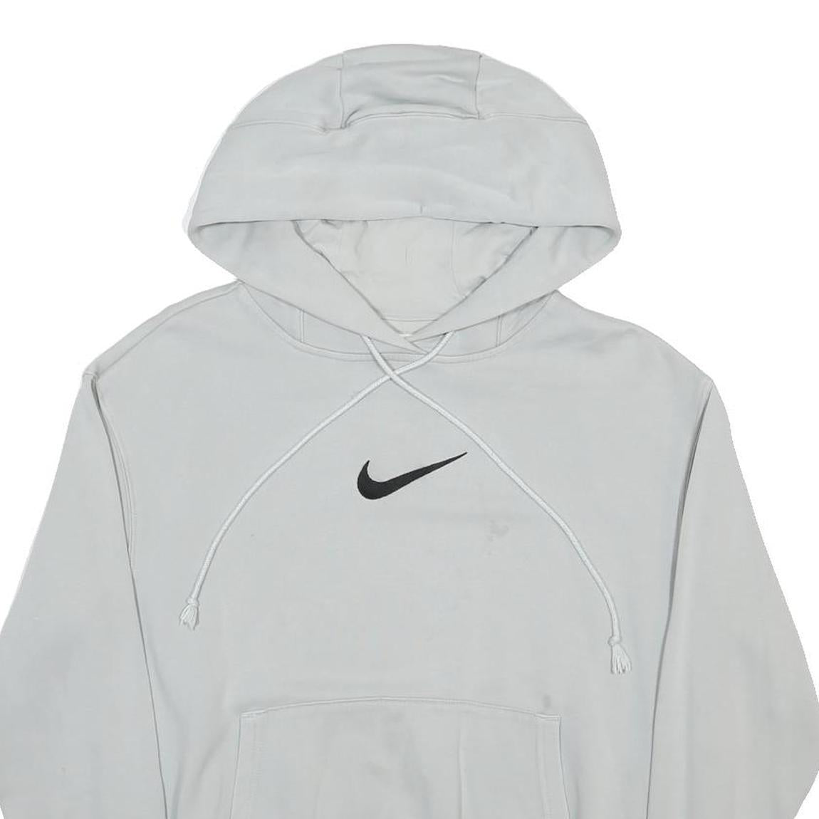 NIKE Womens White Hooded Pullover Hoodie XS Cotton Blend Lightweight Casual