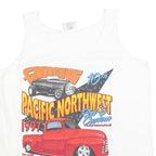 ANVIL Mens White Graphic Print Sleeveless Tank XL Goodguys Rod & Custom