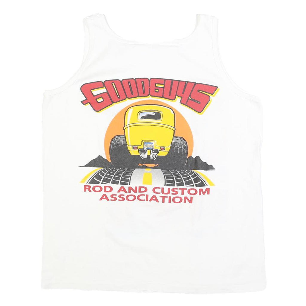 ANVIL Mens White Graphic Print Sleeveless Tank XL Goodguys Rod & Custom