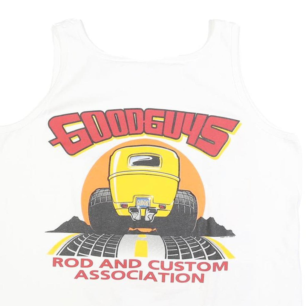 ANVIL Mens White Graphic Print Sleeveless Tank XL Goodguys Rod & Custom