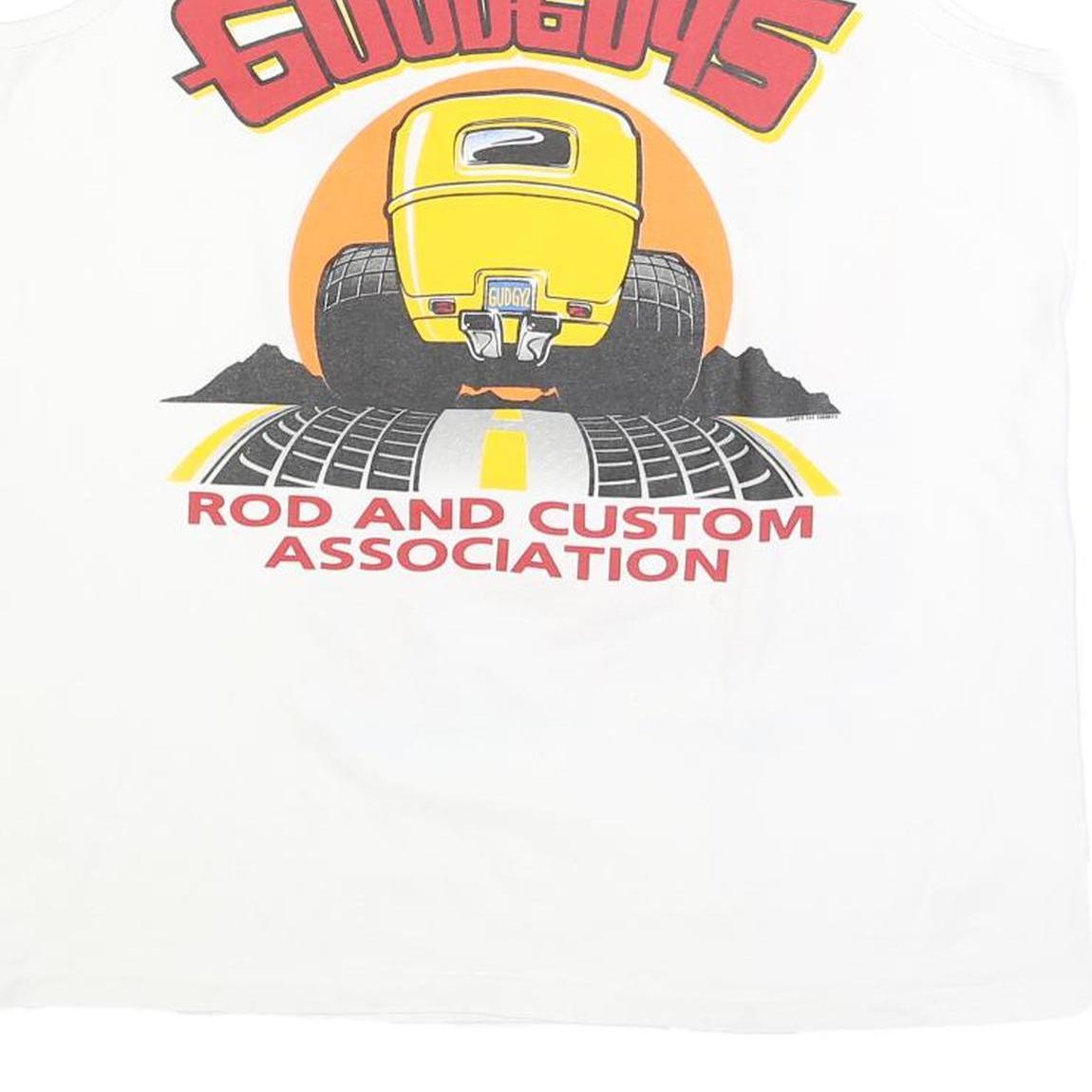 ANVIL Mens White Graphic Print Sleeveless Tank XL Goodguys Rod & Custom