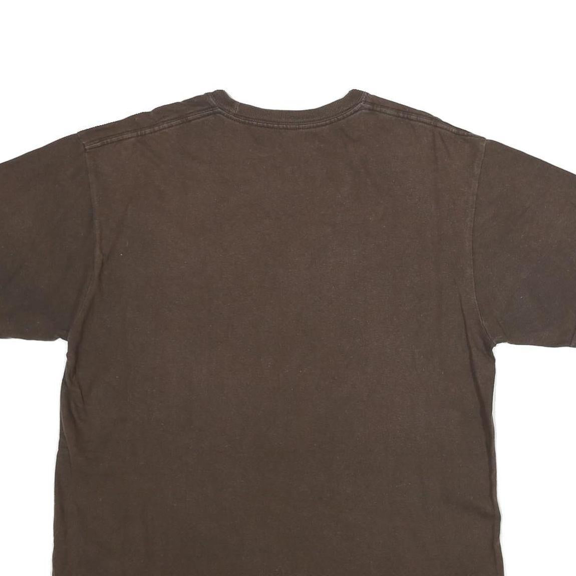 HARD ROCK CAFE Mens Brown London Graphic T-Shirt L Short Sleeve Crew Neck