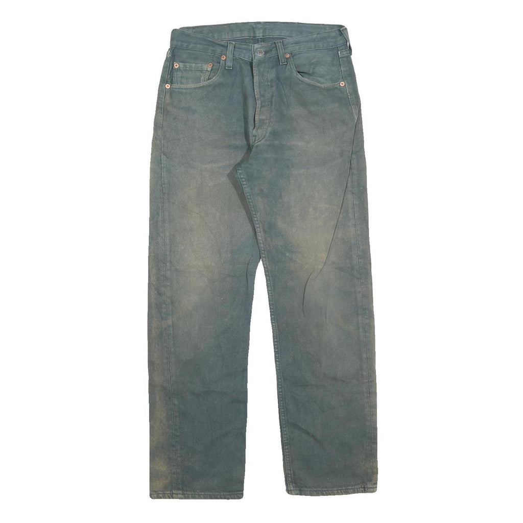 LEVI'S 501 Mens Jeans Blue Regular Straight Denim W32 L30 Classic Button Fly