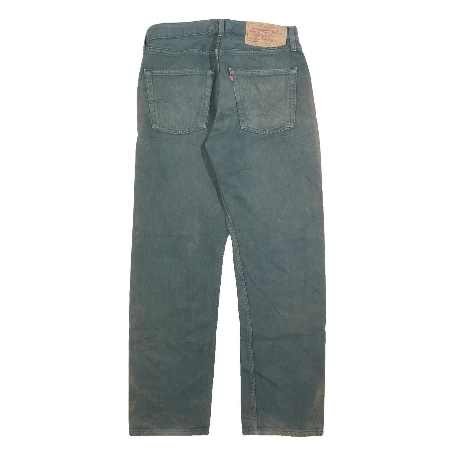 LEVI'S 501 Mens Jeans Blue Regular Straight Denim W32 L30 Classic Button Fly