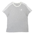 ADIDAS Boys Grey & White Classic T-Shirt 12-13Y Short Sleeve Crew Neck Cotton