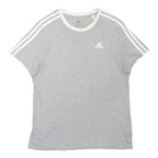 ADIDAS Boys Grey & White Classic T-Shirt 12-13Y Short Sleeve Crew Neck Cotton