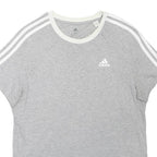 ADIDAS Boys Grey & White Classic T-Shirt 12-13Y Short Sleeve Crew Neck Cotton