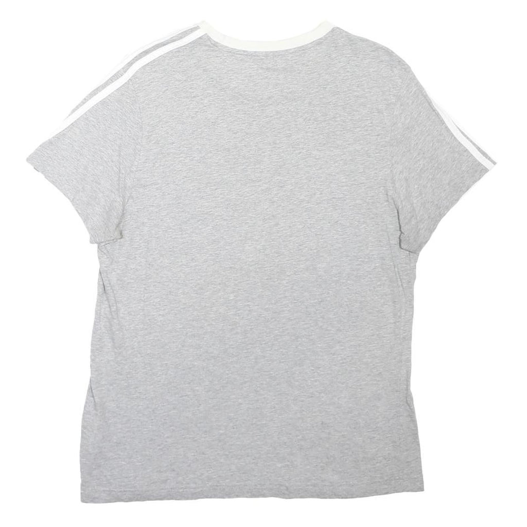 ADIDAS Boys Grey & White Classic T-Shirt 12-13Y Short Sleeve Crew Neck Cotton