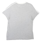 ADIDAS Boys Grey & White Classic T-Shirt 12-13Y Short Sleeve Crew Neck Cotton