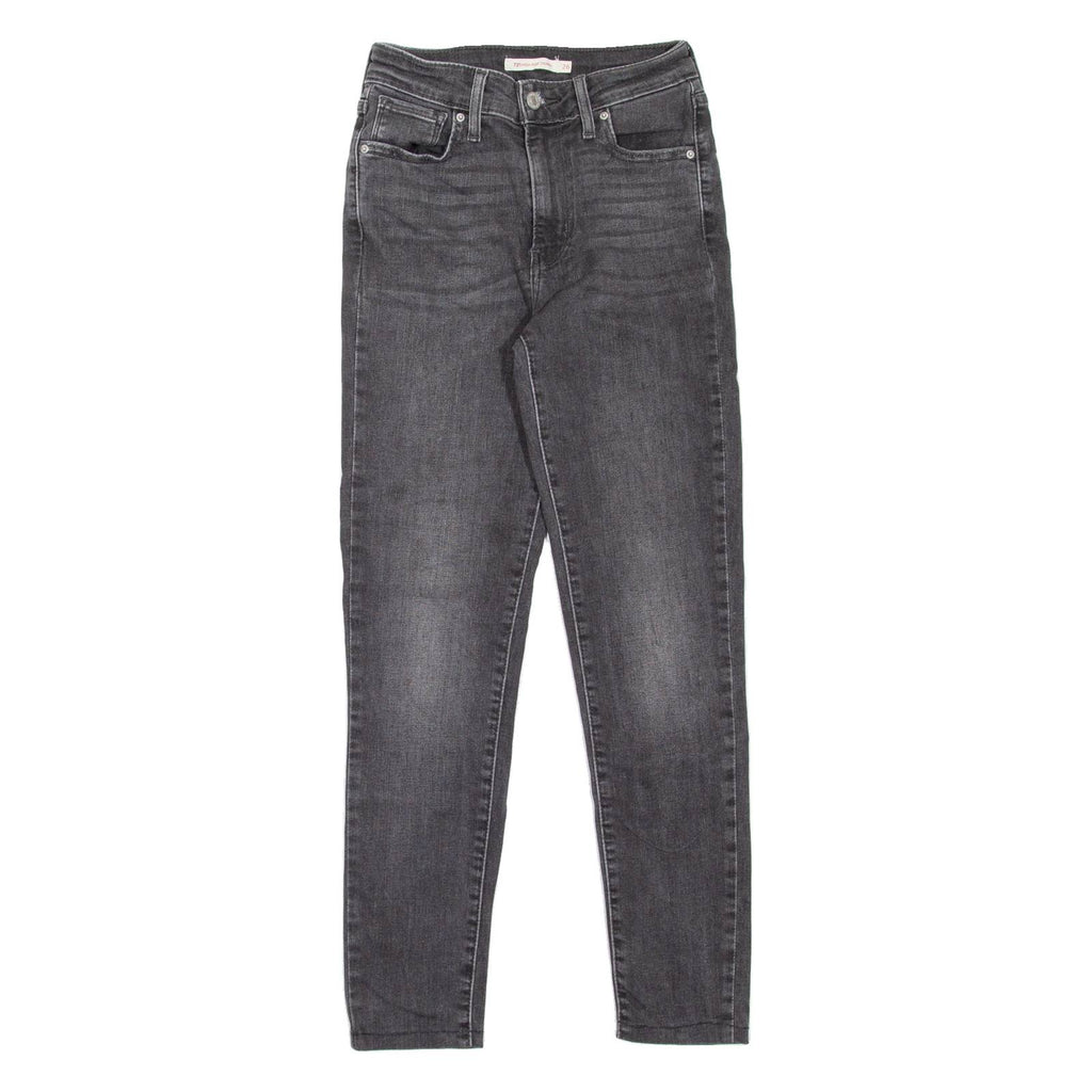LEVI'S 721 High Rise Womens Jeans Grey Slim Skinny Stone Wash W26 L26