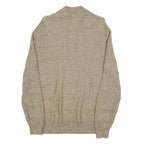 CHAPS Mens Beige Round Neck Patterned Jumper Cotton Blend M Casual Knitwear
