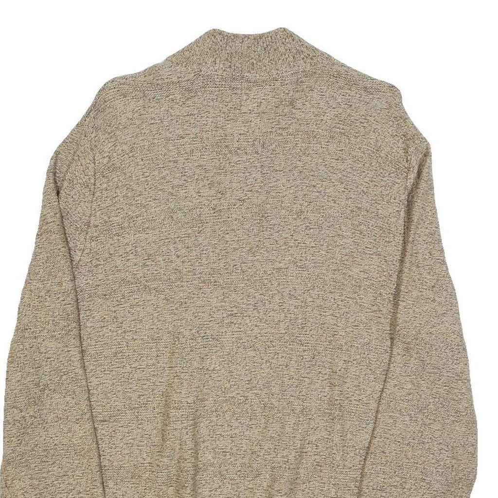 CHAPS Mens Beige Round Neck Patterned Jumper Cotton Blend M Casual Knitwear