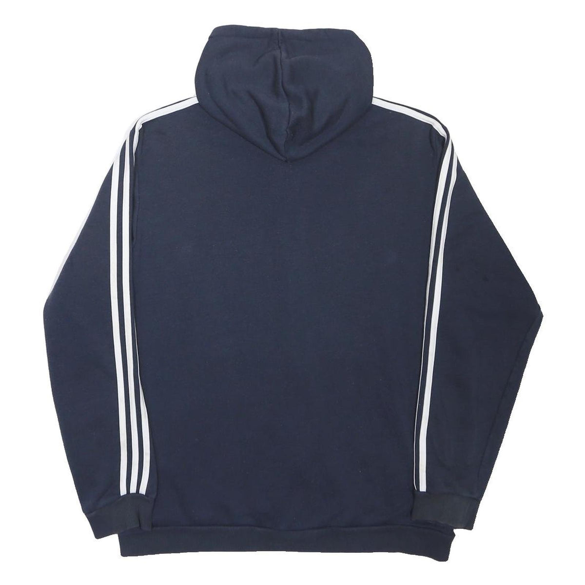ADIDAS Mens Navy Blue Zip Hoodie XL Cotton Blend 3 Stripes Sportswear