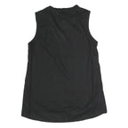 ARMANI EXCHANGE Womens Black Sleeveless V-Neck Top S Button Detail Cotton Blend