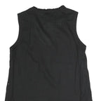 ARMANI EXCHANGE Womens Black Sleeveless V-Neck Top S Button Detail Cotton Blend