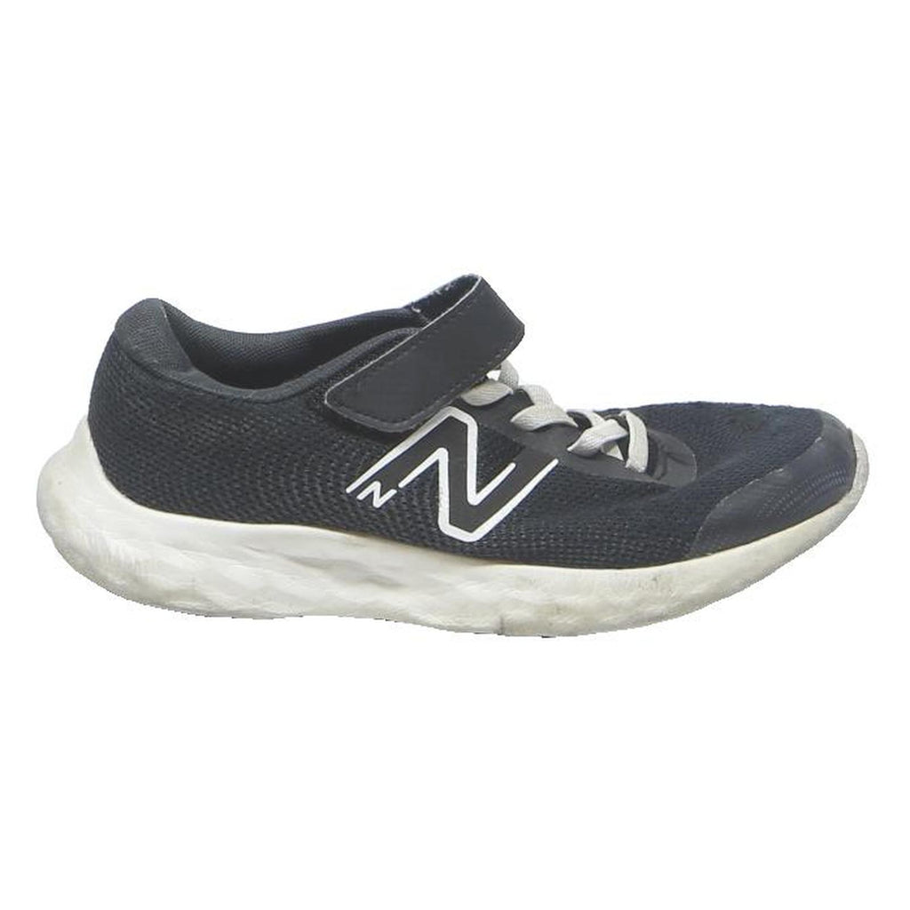 NEW BALANCE Boys Black Synthetic Low Top Trainers UK 2 Lightweight