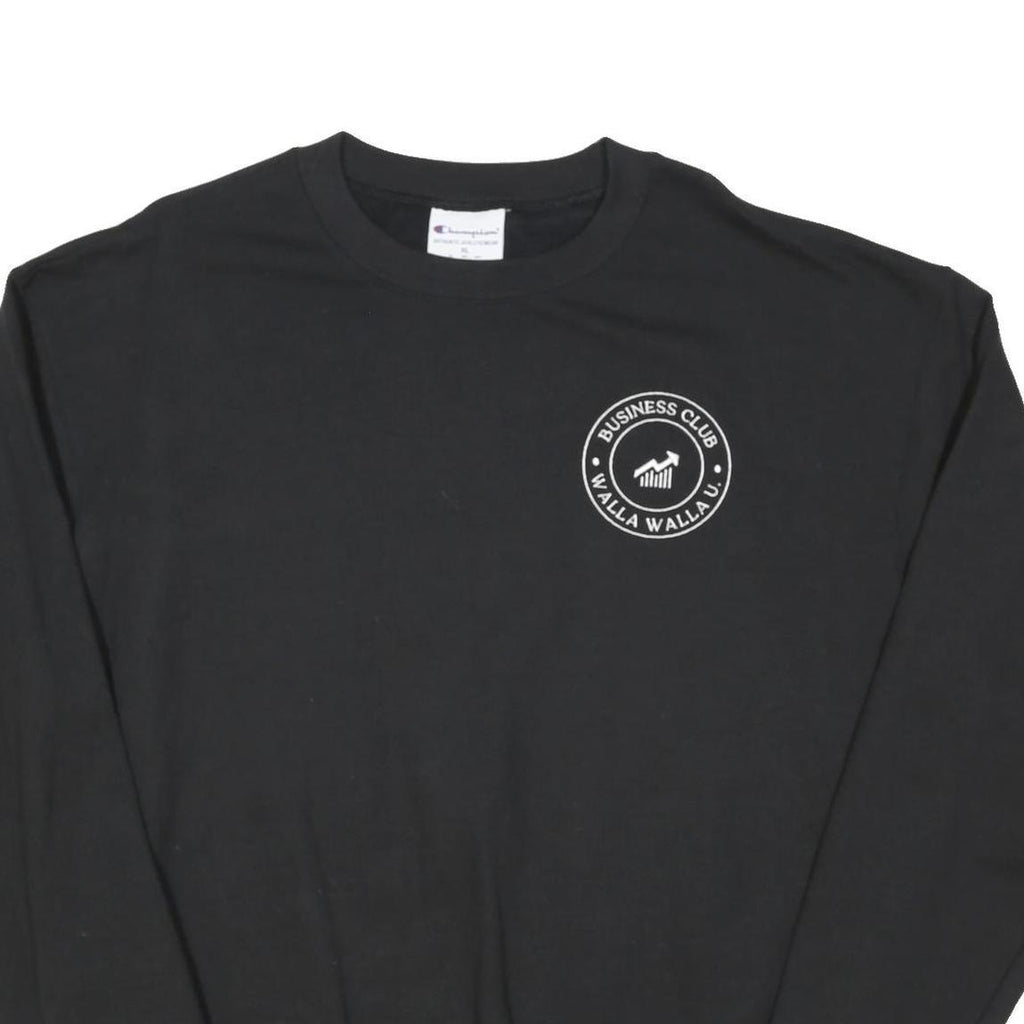 CHAMPION Mens Black Business Club Walla Walla U Crew Neck XL Cotton Sweatshirt