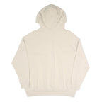 NIKE Womens Beige Cotton Blend Pullover Hoodie M Minimal Logo Casual Wear