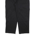 DICKIES Mens Cotton Blend Black Relaxed Straight Trousers W42 L32 Workwear Zip