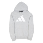 ADIDAS Mens Grey Pullover Hoodie M Cotton Blend Lightweight Casual