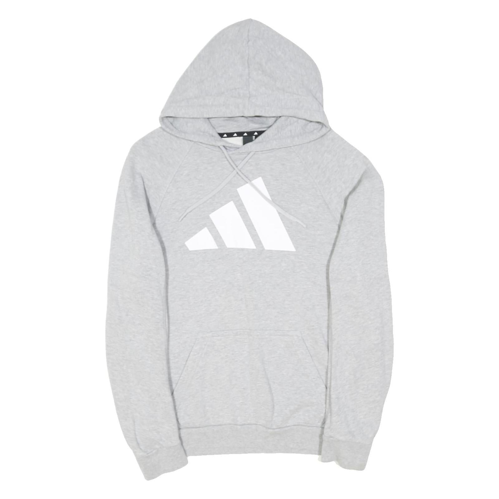 ADIDAS Mens Grey Pullover Hoodie M Cotton Blend Lightweight Casual