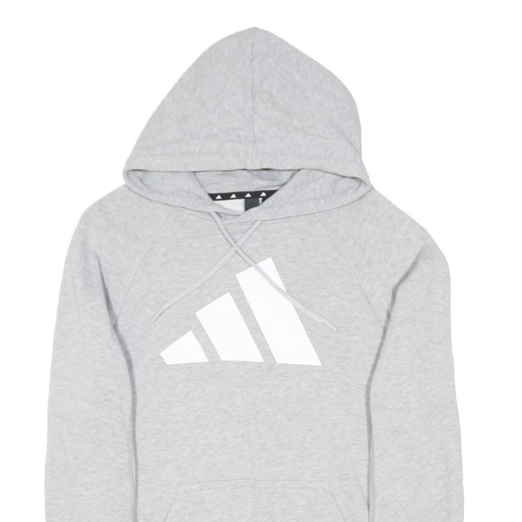 ADIDAS Mens Grey Pullover Hoodie M Cotton Blend Lightweight Casual