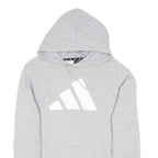 ADIDAS Mens Grey Pullover Hoodie M Cotton Blend Lightweight Casual
