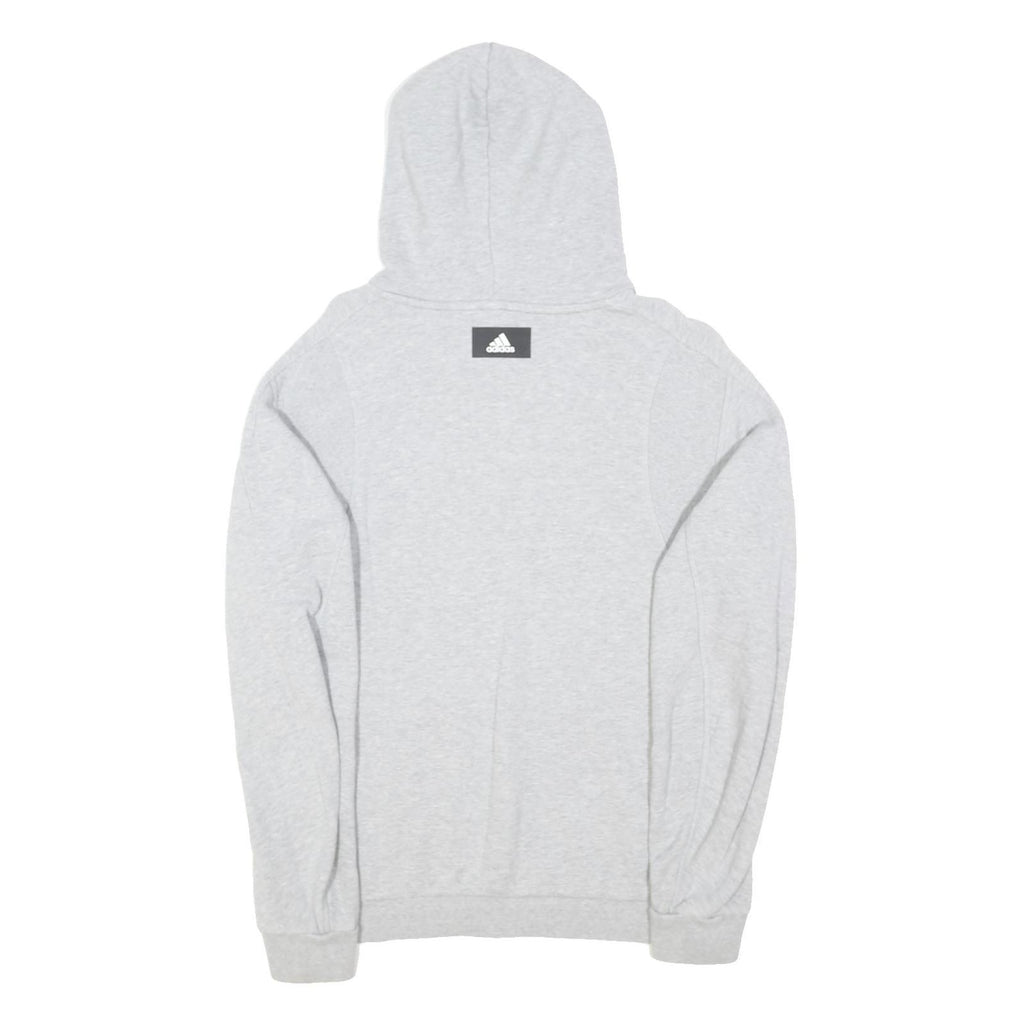 ADIDAS Mens Grey Pullover Hoodie M Cotton Blend Lightweight Casual