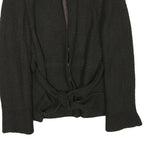 ZARA Womens Black Button Cotton Blend Jacket L Woven Sophisticated Elegant