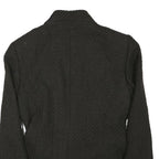 ZARA Womens Black Button Cotton Blend Jacket L Woven Sophisticated Elegant