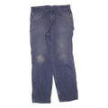 CARHARTT Mens Cotton Blend Blue Loose Straight Trousers W36 L34 Workwear Zip