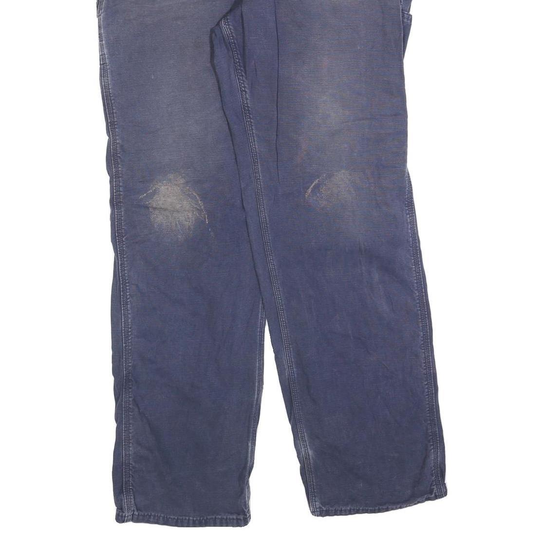 CARHARTT Mens Cotton Blend Blue Loose Straight Trousers W36 L34 Workwear Zip