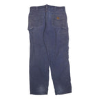CARHARTT Mens Cotton Blend Blue Loose Straight Trousers W36 L34 Workwear Zip