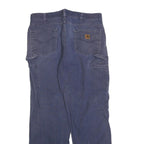 CARHARTT Mens Cotton Blend Blue Loose Straight Trousers W36 L34 Workwear Zip